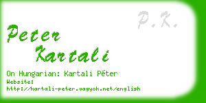 peter kartali business card