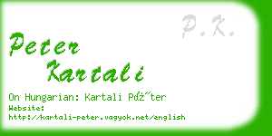 peter kartali business card